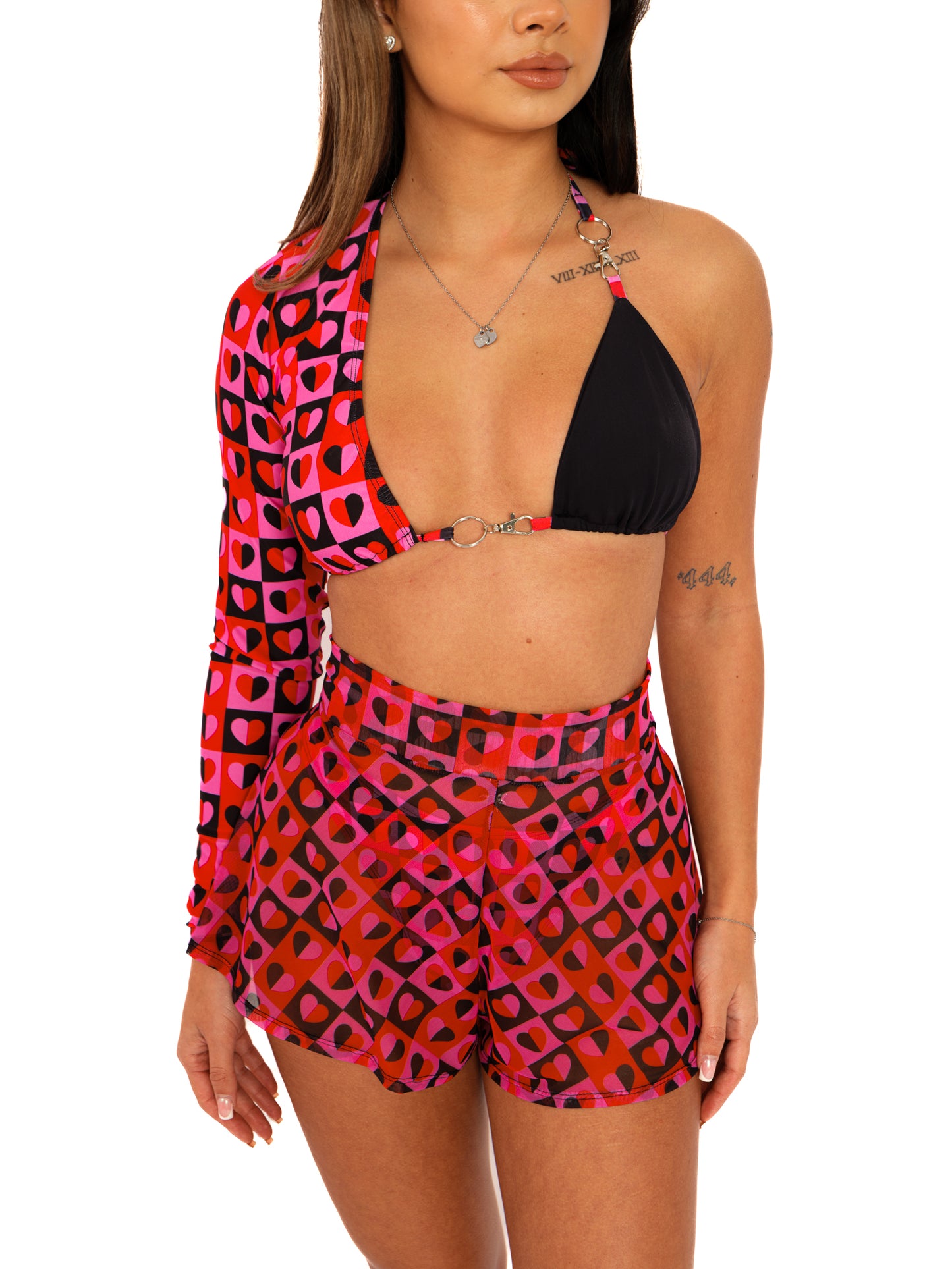 Asymmetric chain clip crop top (all 4 fabric options)