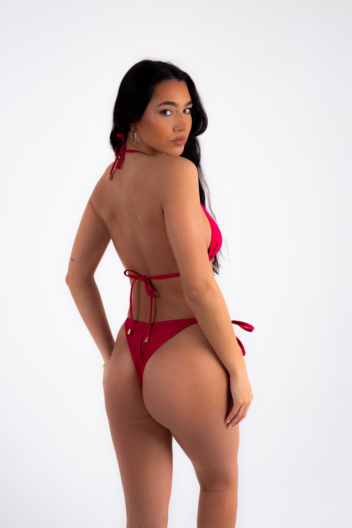 Triangle ring top - deep red
