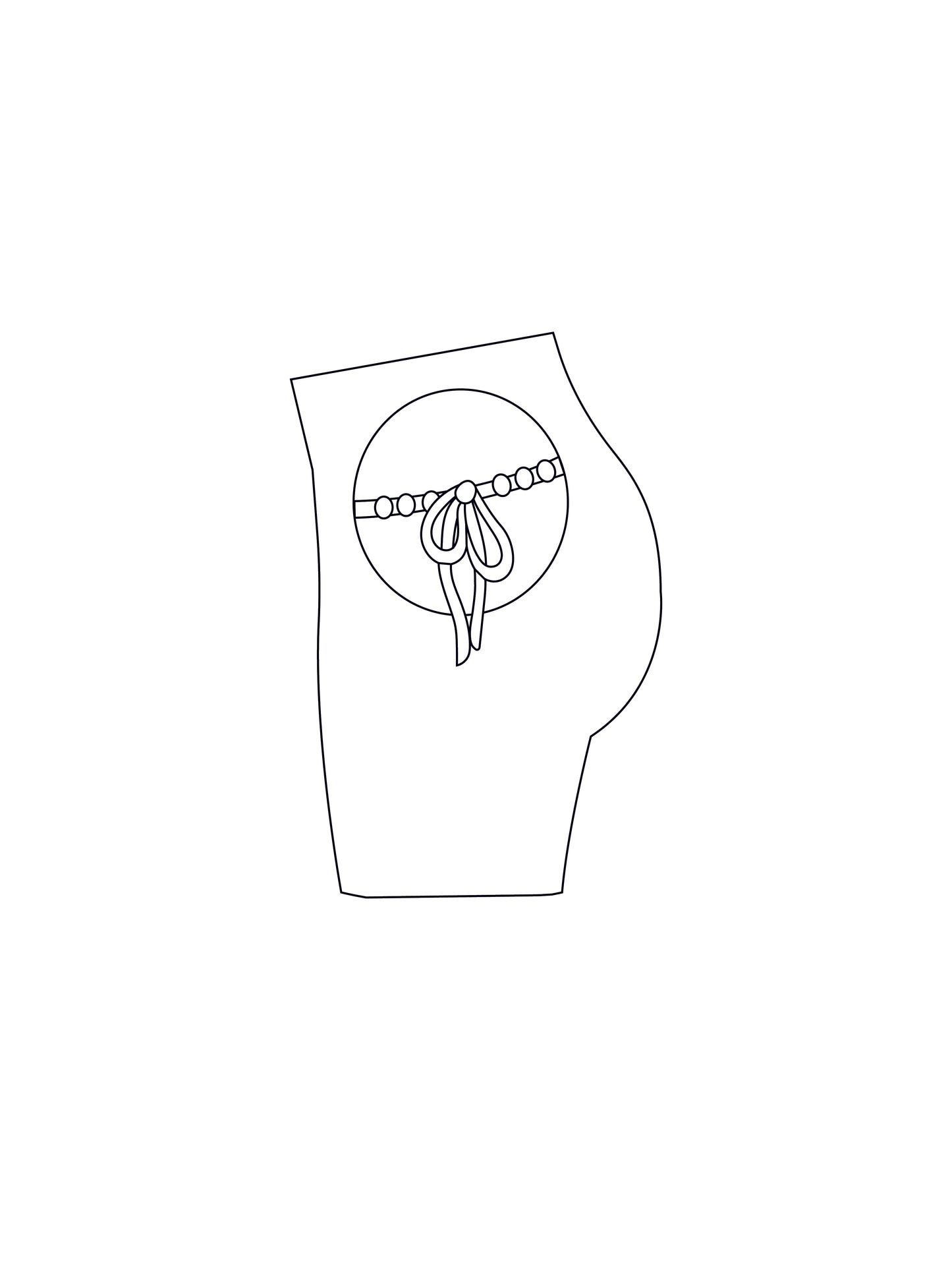 Custom cut out tie short shorts