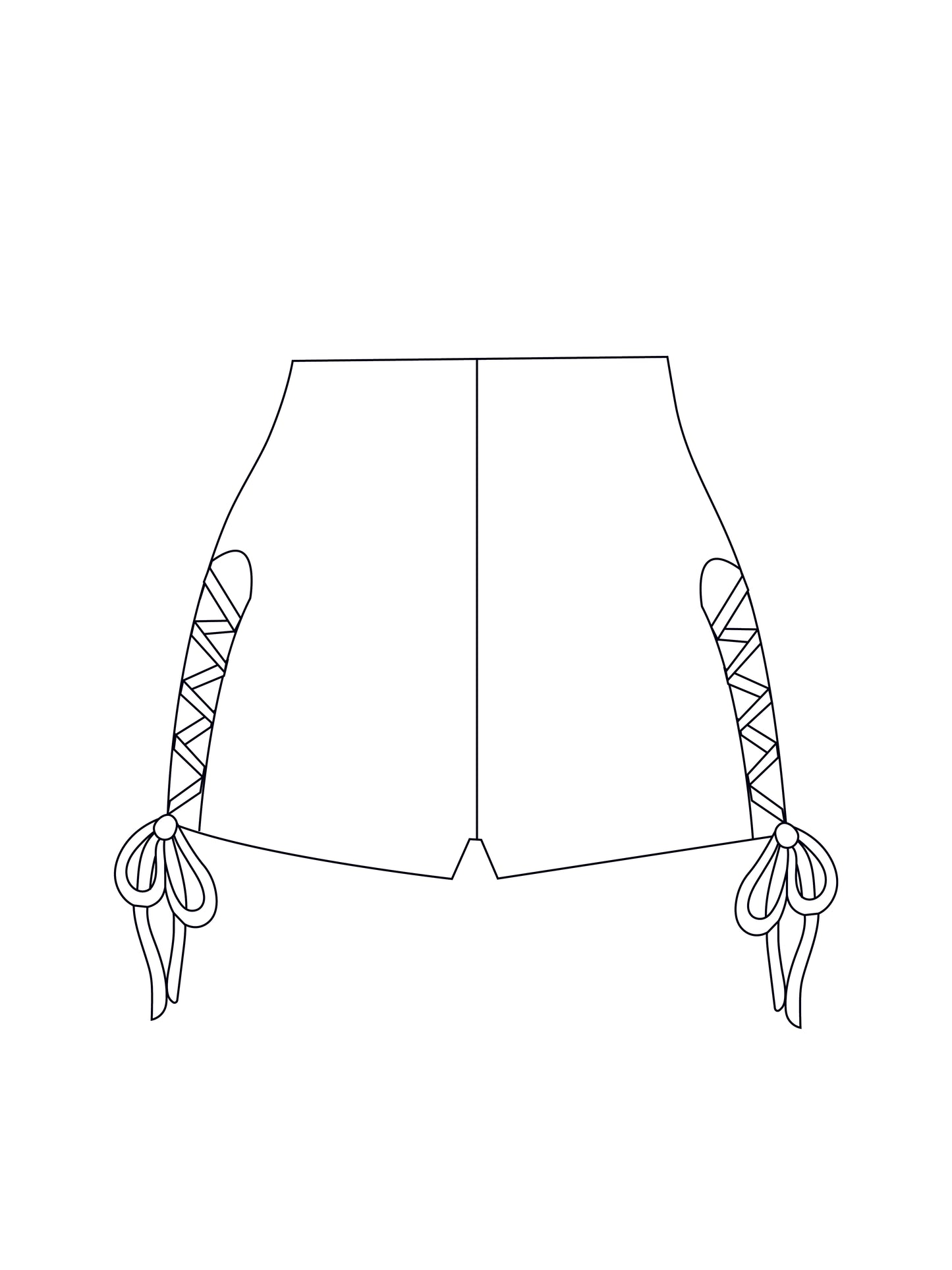 Custom lace up short shorts