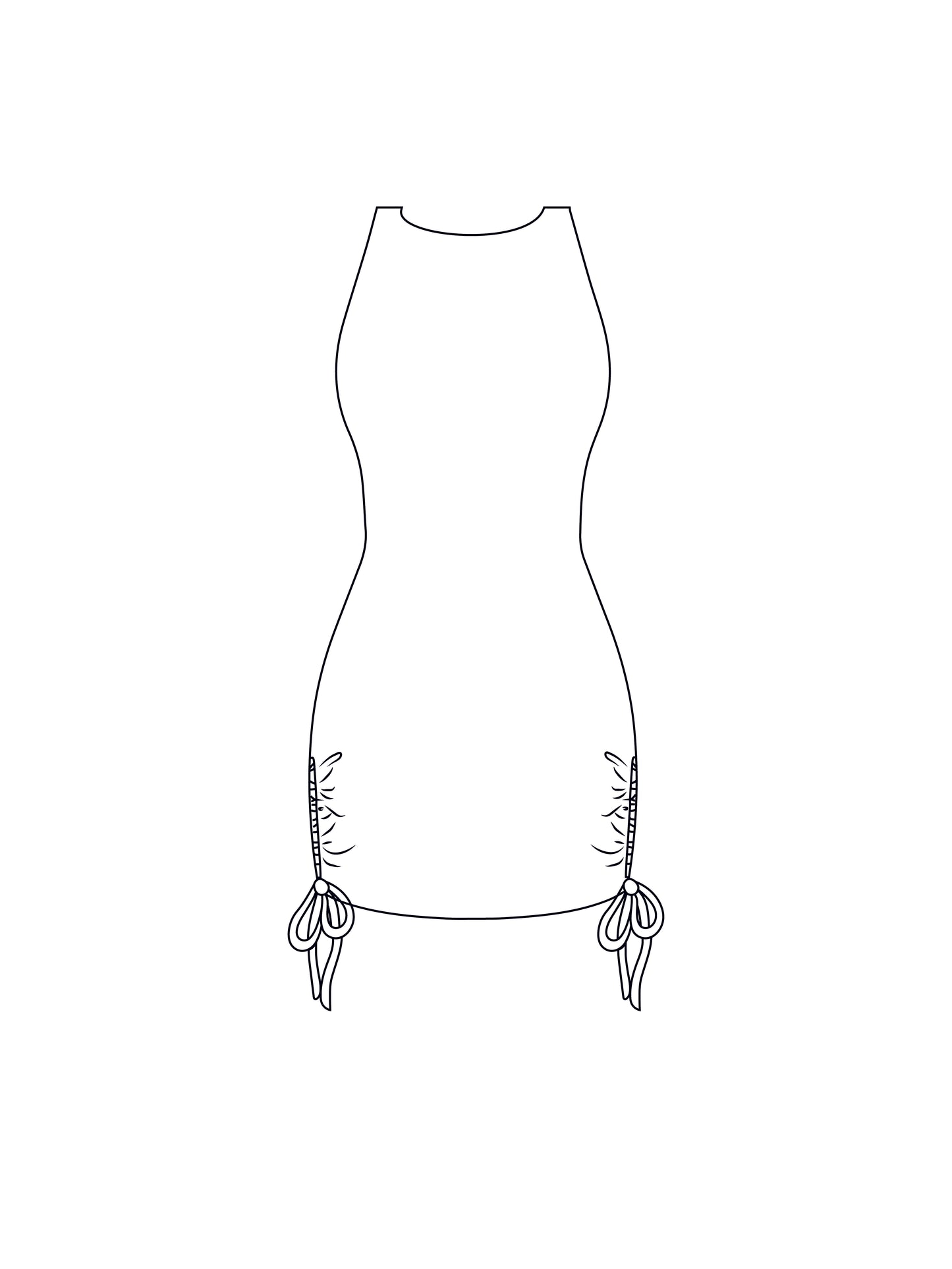Custom ruched racerneck dress