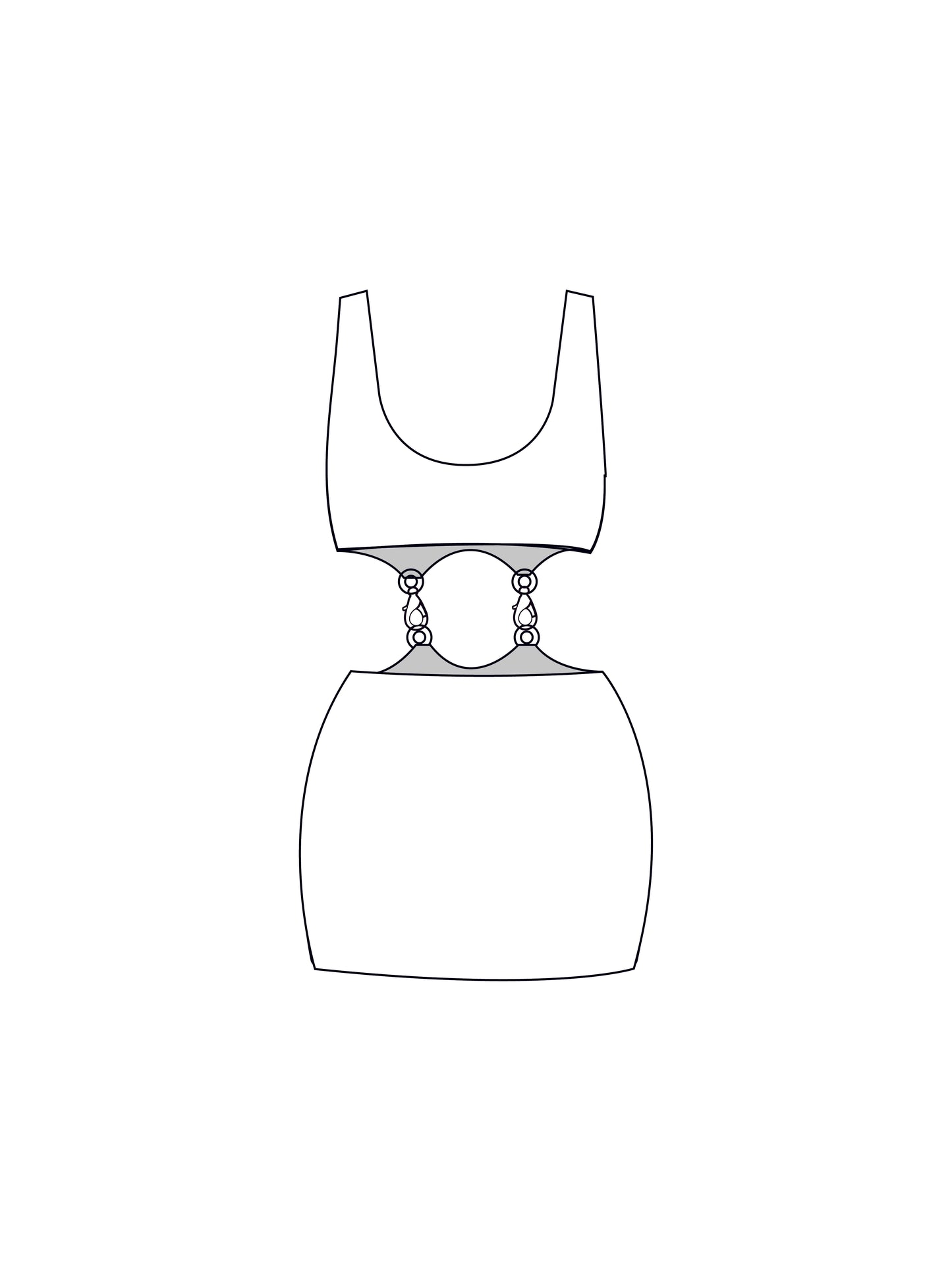 Custom chain clip dress