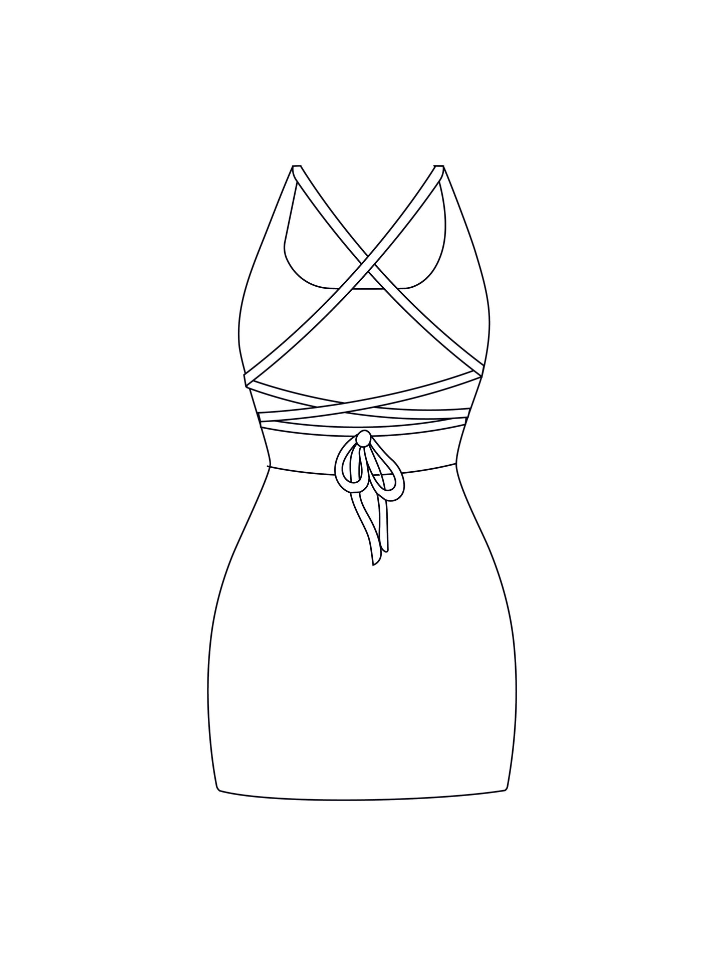Custom multi-way tie strappy back dress