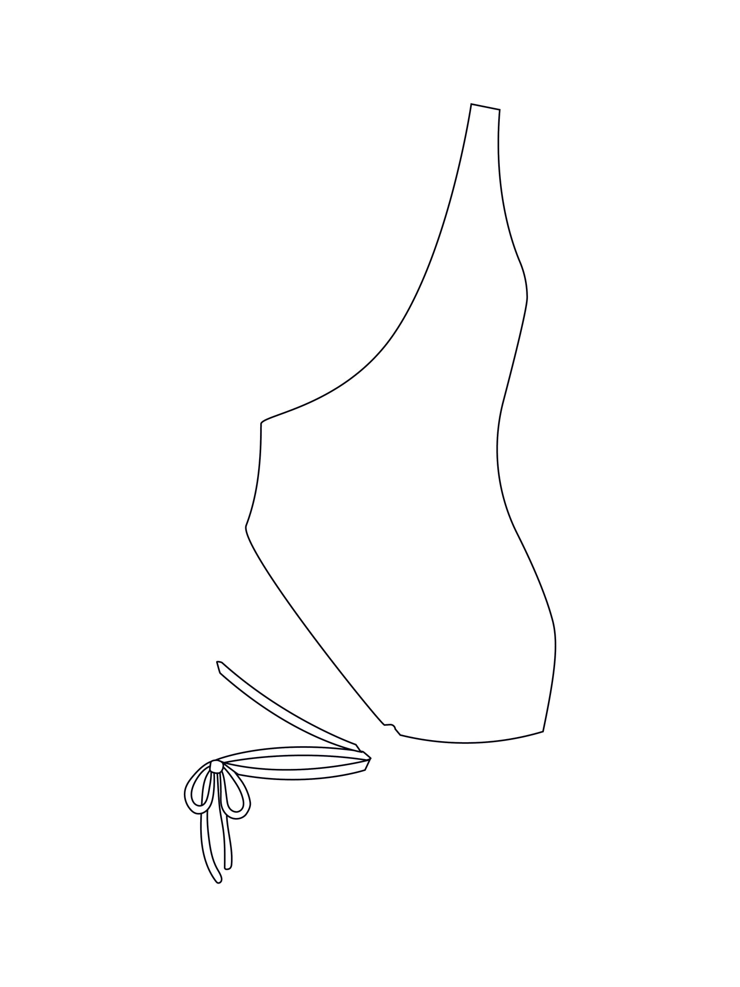 Custom asymmetric tie leg playsuit