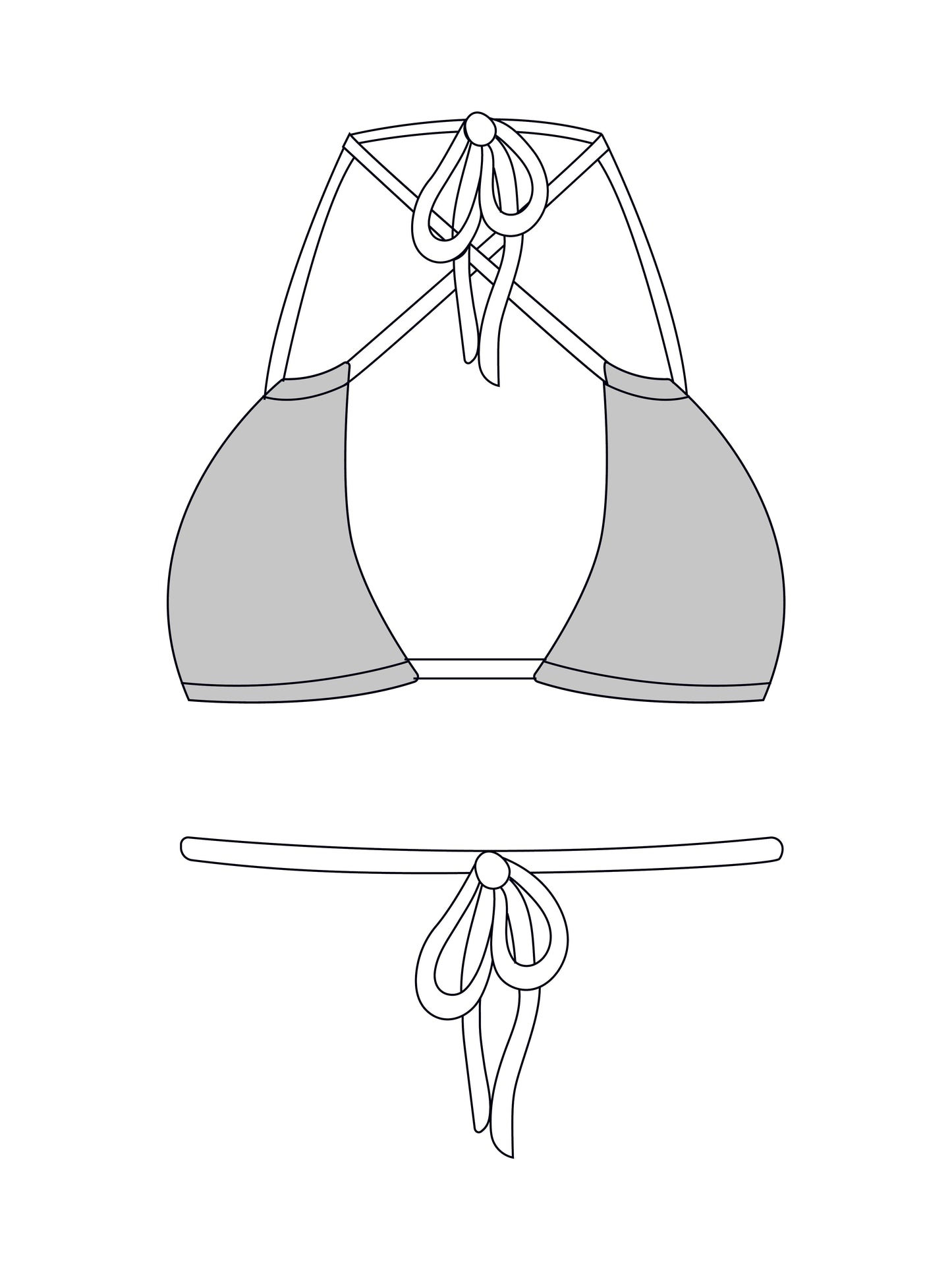 Custom multi-way lace up trim square bralet