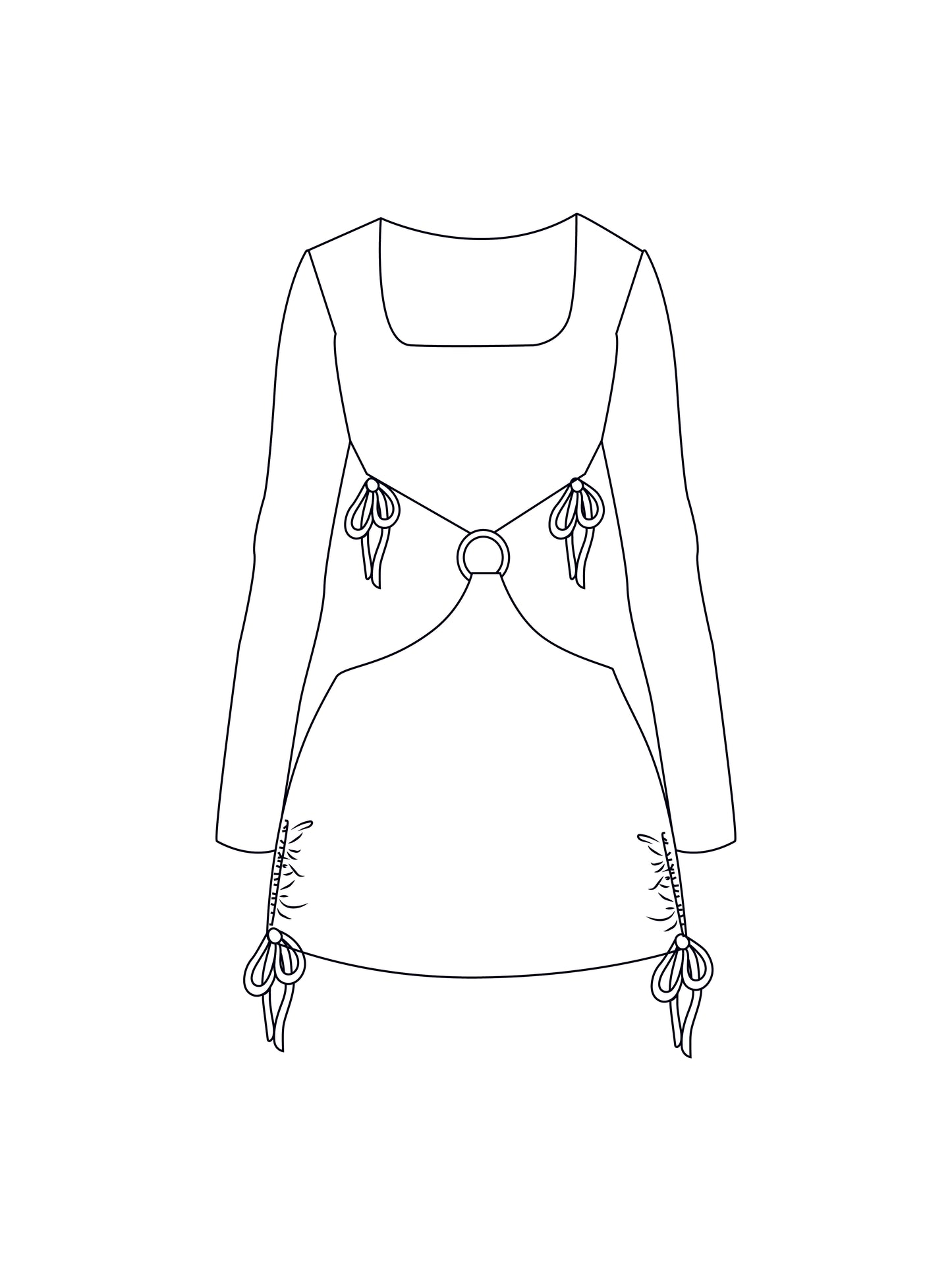 Custom o-ring cut out strappy dress