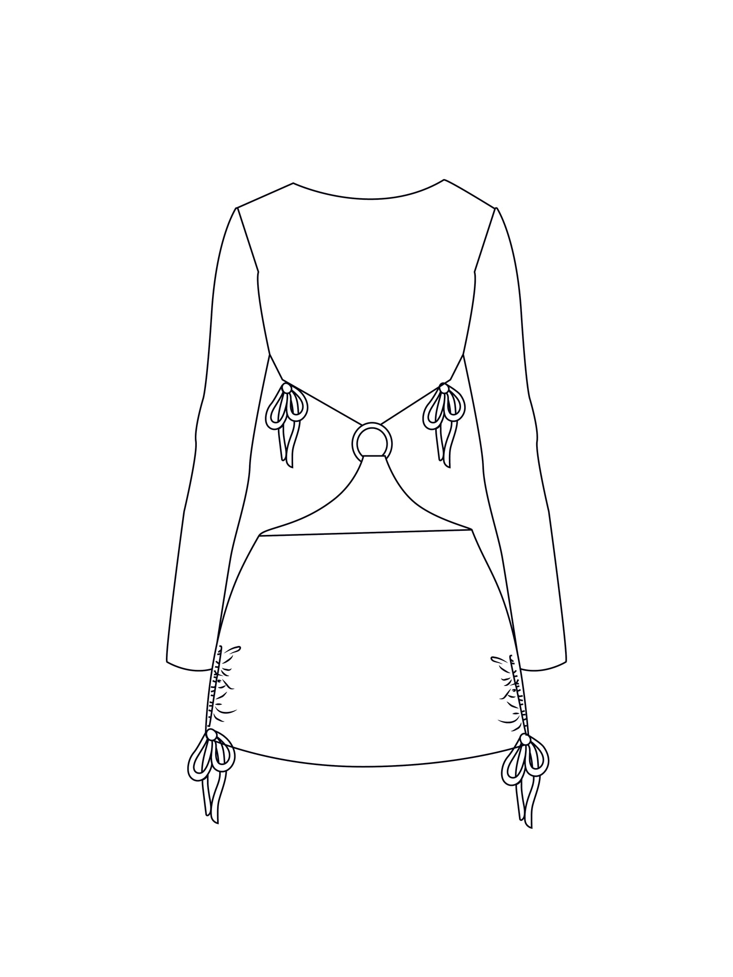Custom o-ring cut out strappy dress