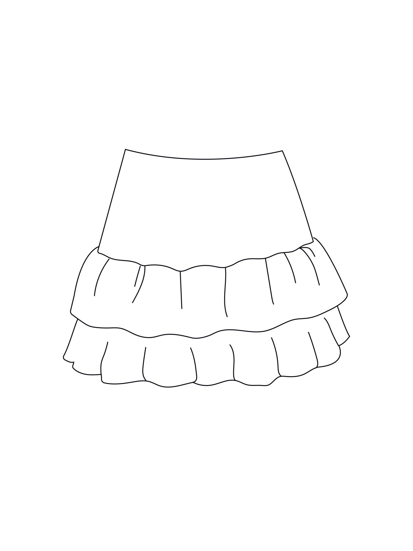 Custom lace up double tiered rara skirt