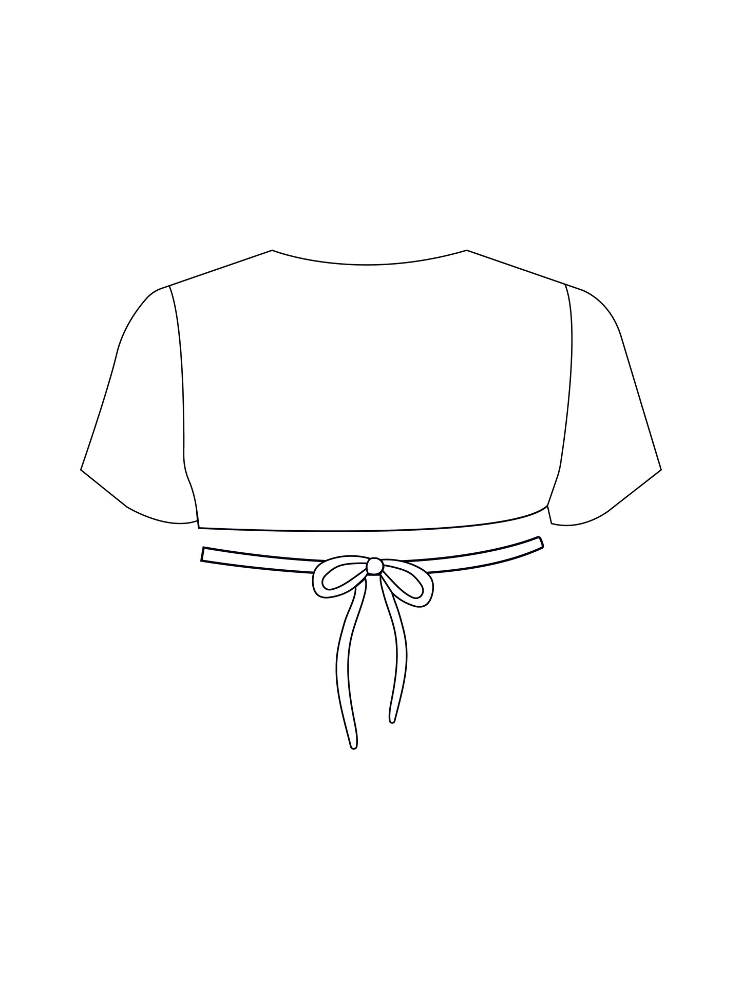 Custom tie tee crop