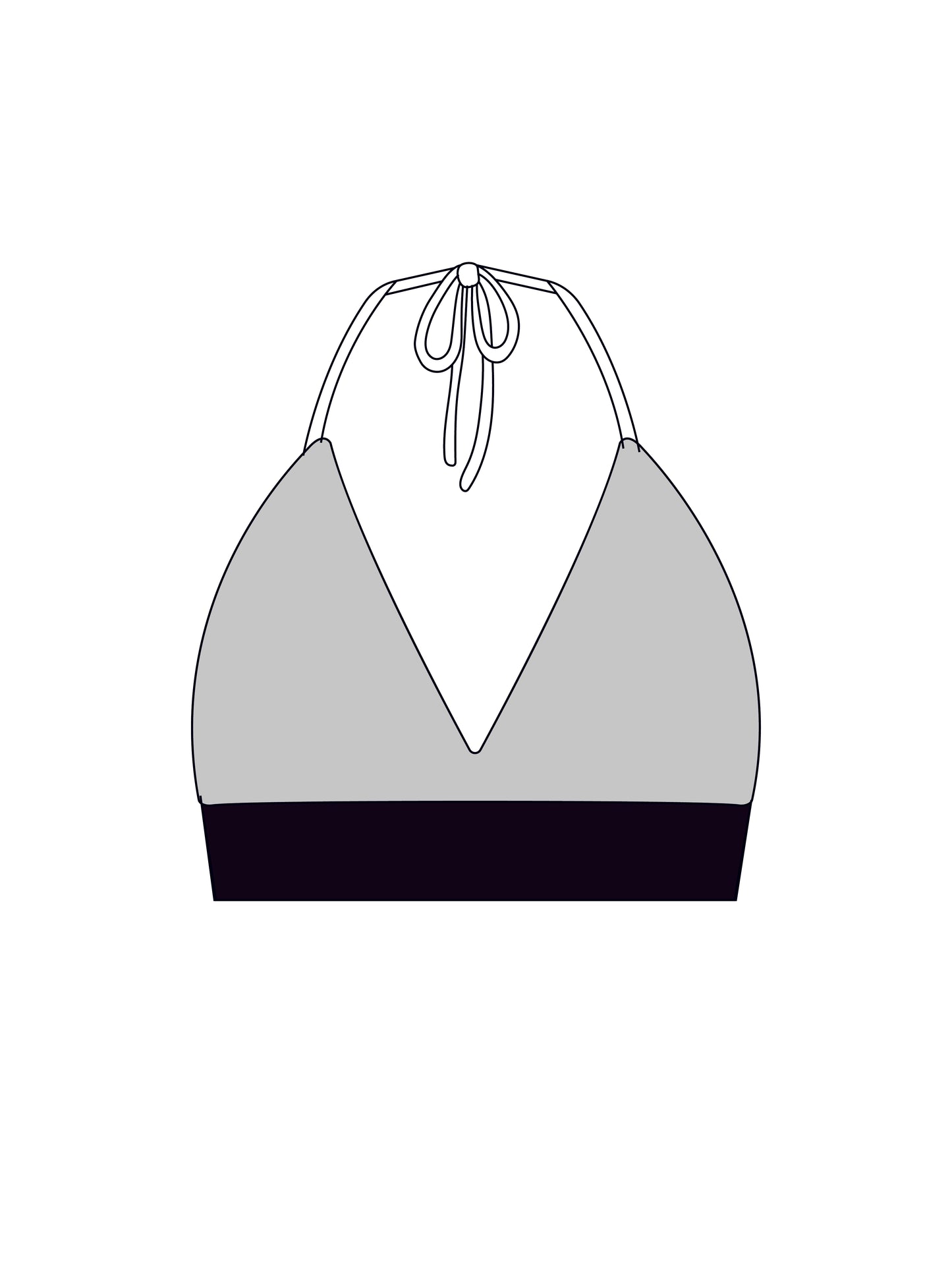 Custom black elastic bralet