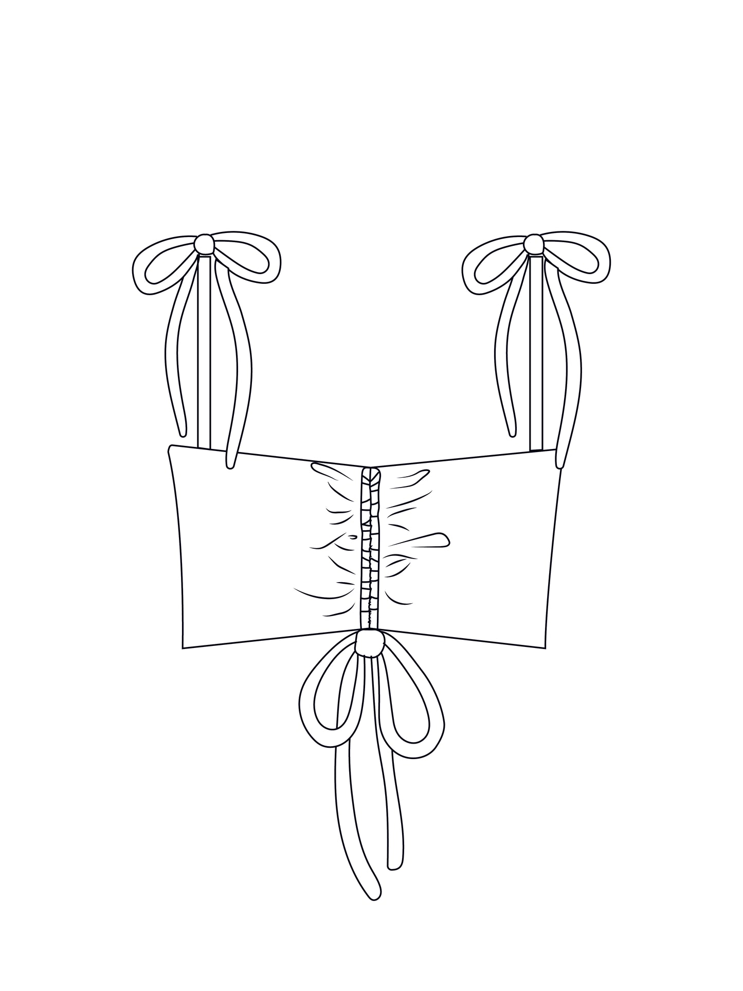 Custom ruched tie shoulder crop