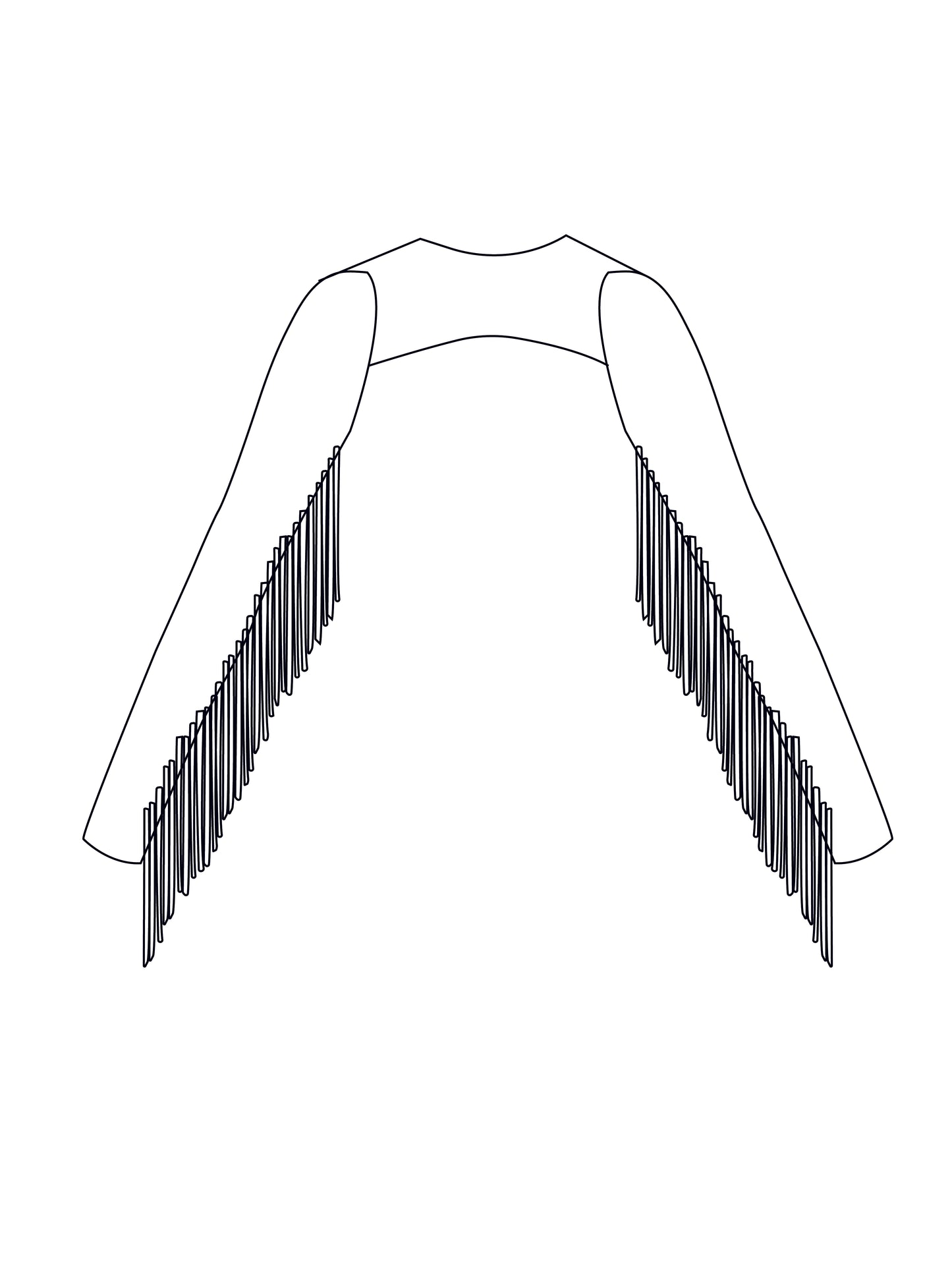 Custom fringed sleeve super crop