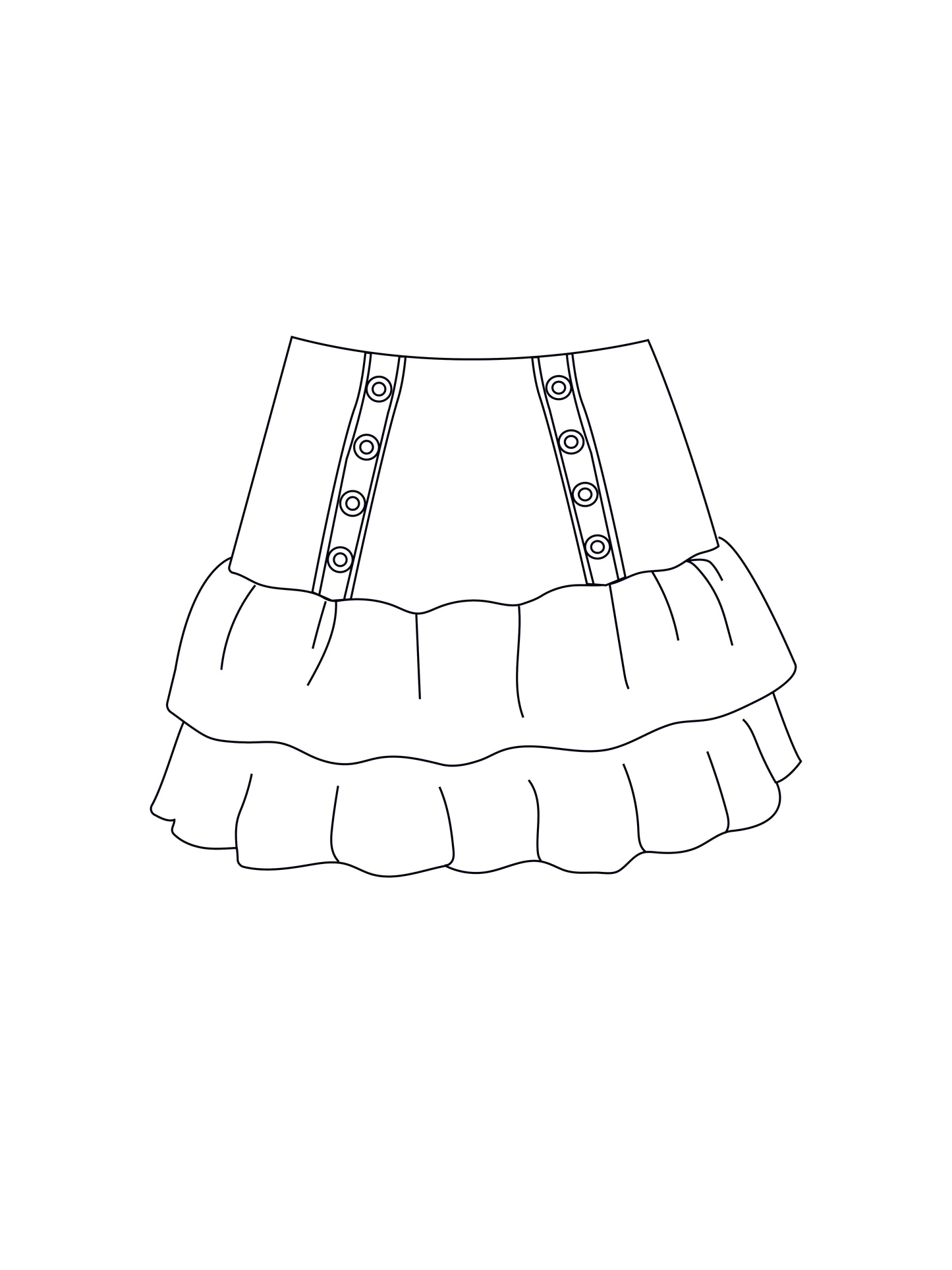 Custom eyelet double tiered rara skirt