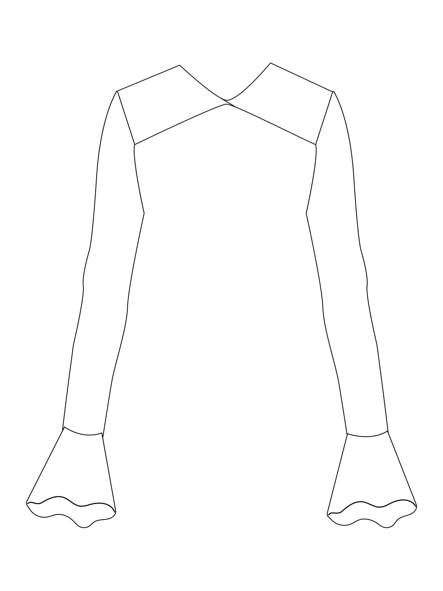 Custom MESH twist front flared sleeve super crop