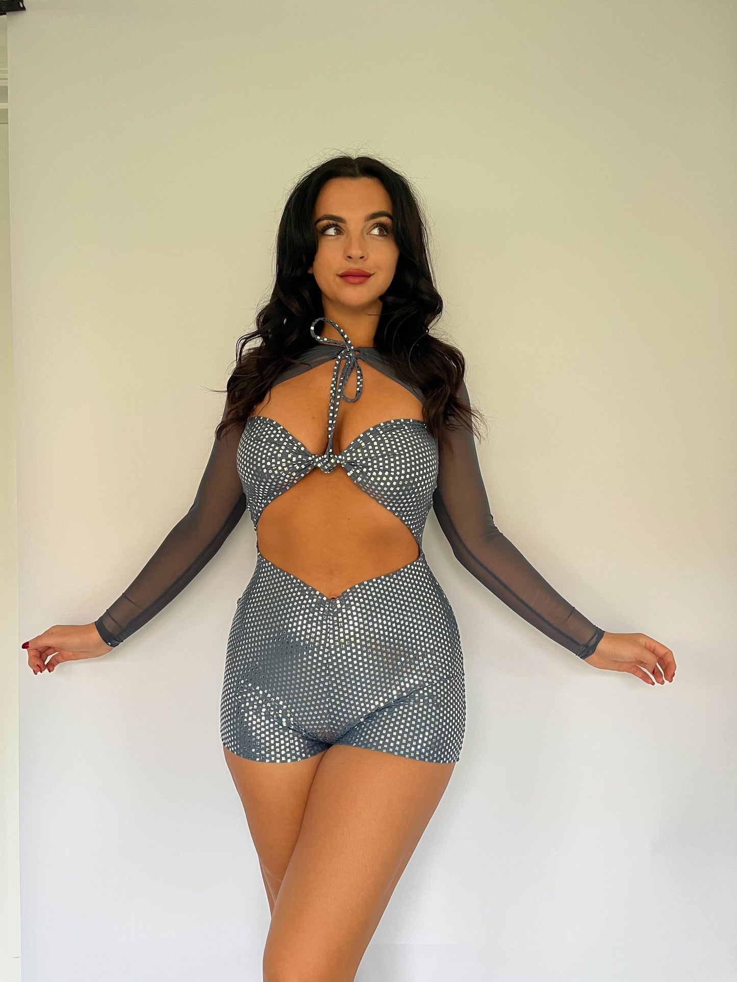 Knot front romper