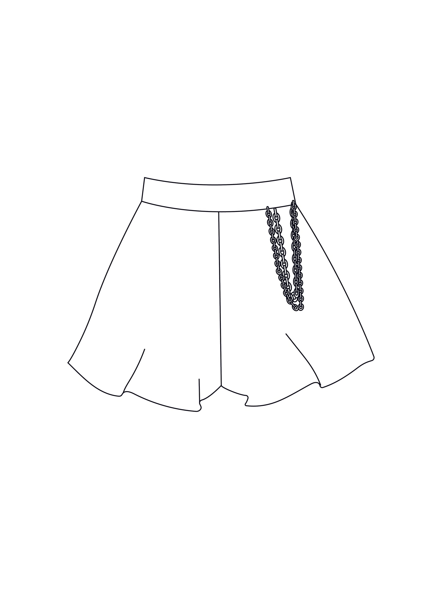 Custom floaty shorts with chain