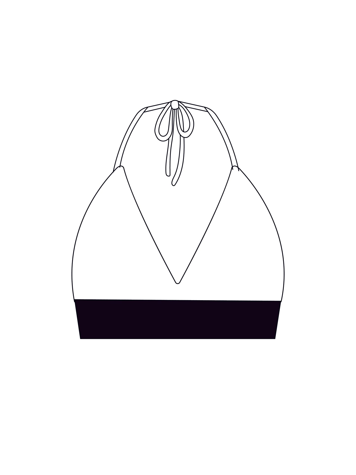 Custom black elastic bralet