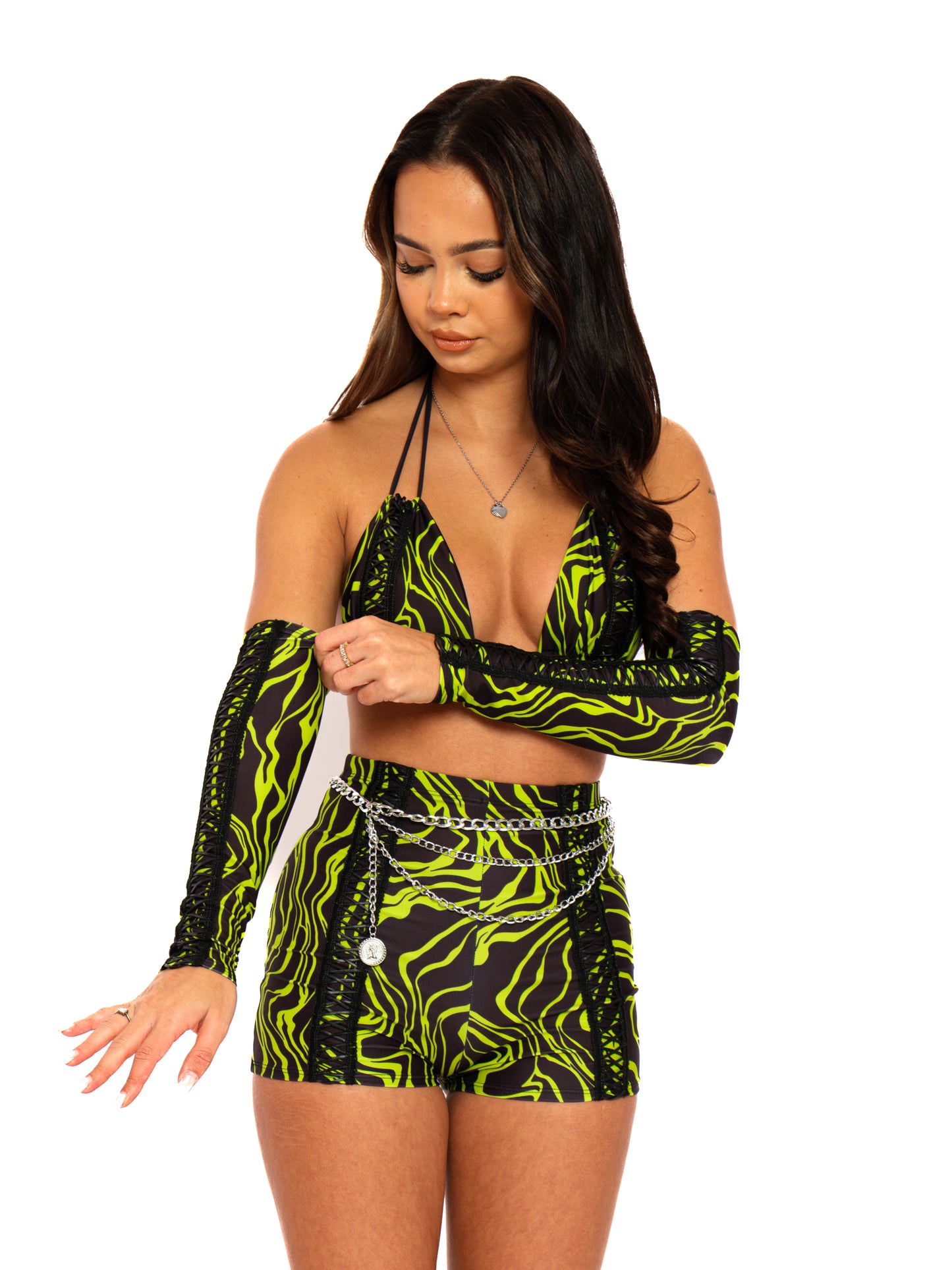 Lace up trim short shorts (all 4 fabric options)