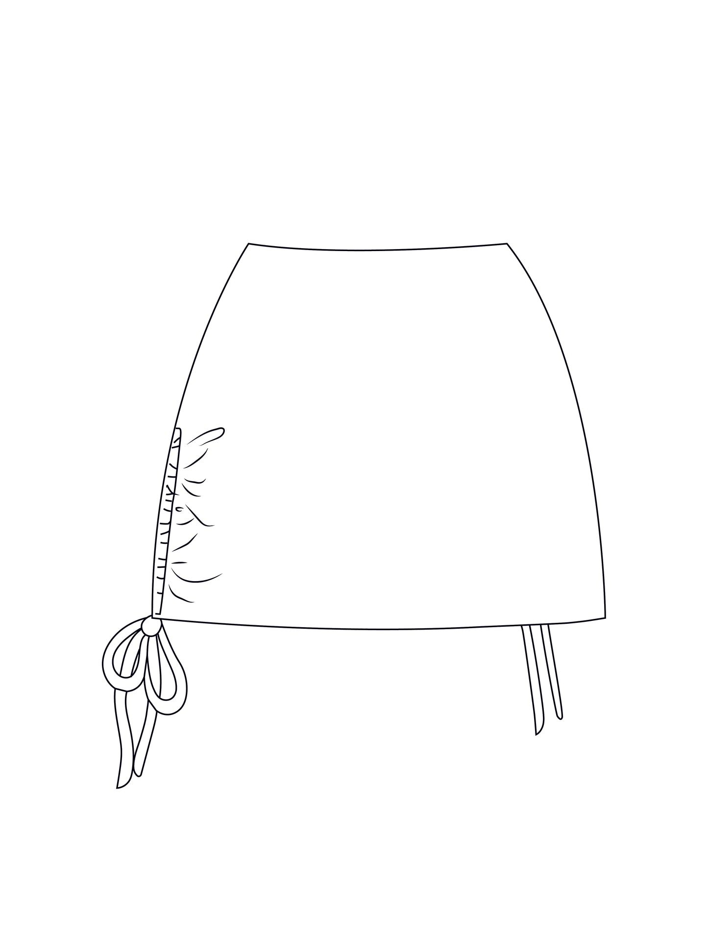 Custom ruched split skirt