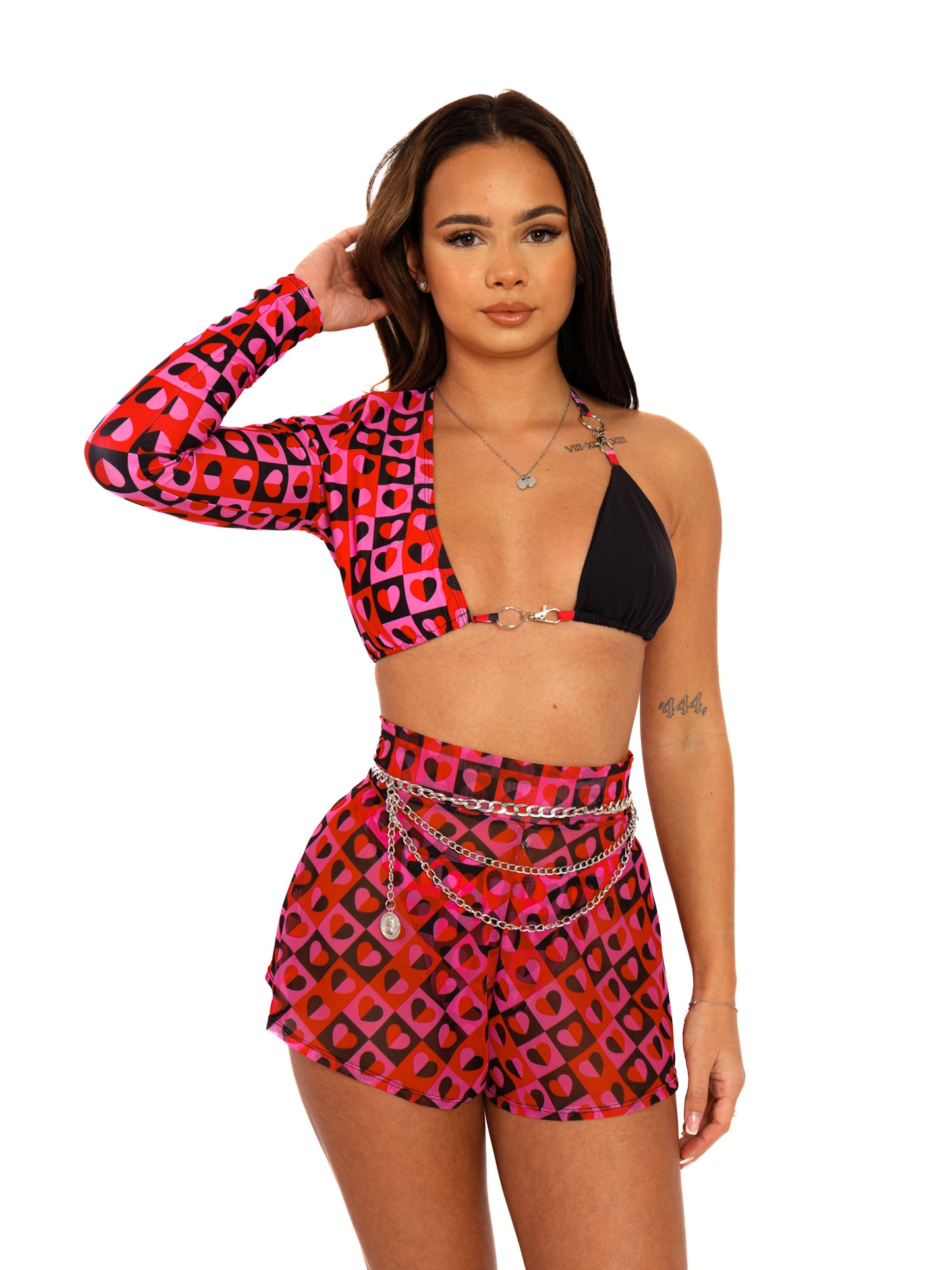 Asymmetric chain clip crop top (all 4 fabric options)