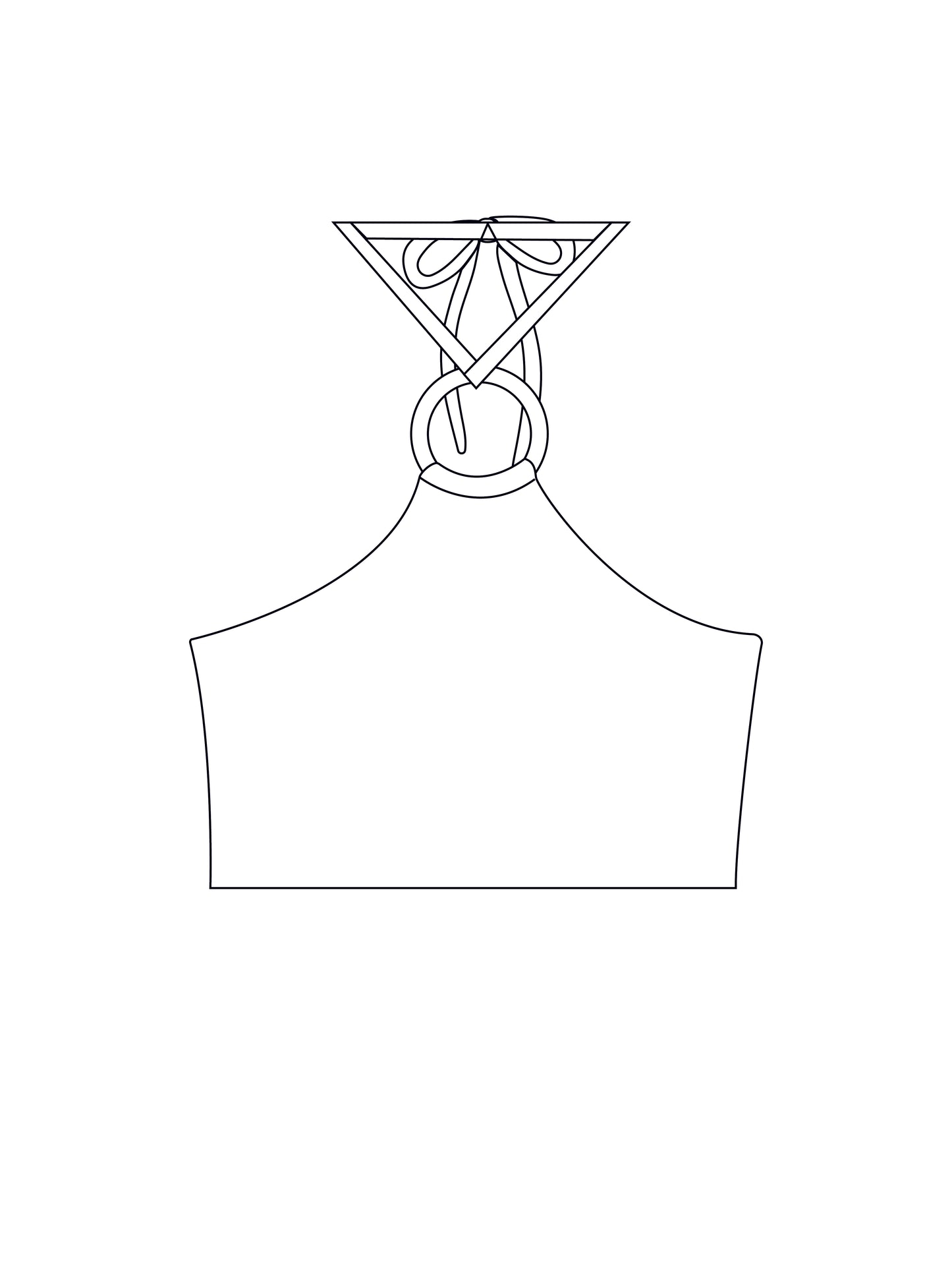 Custom o-ring halterneck crop