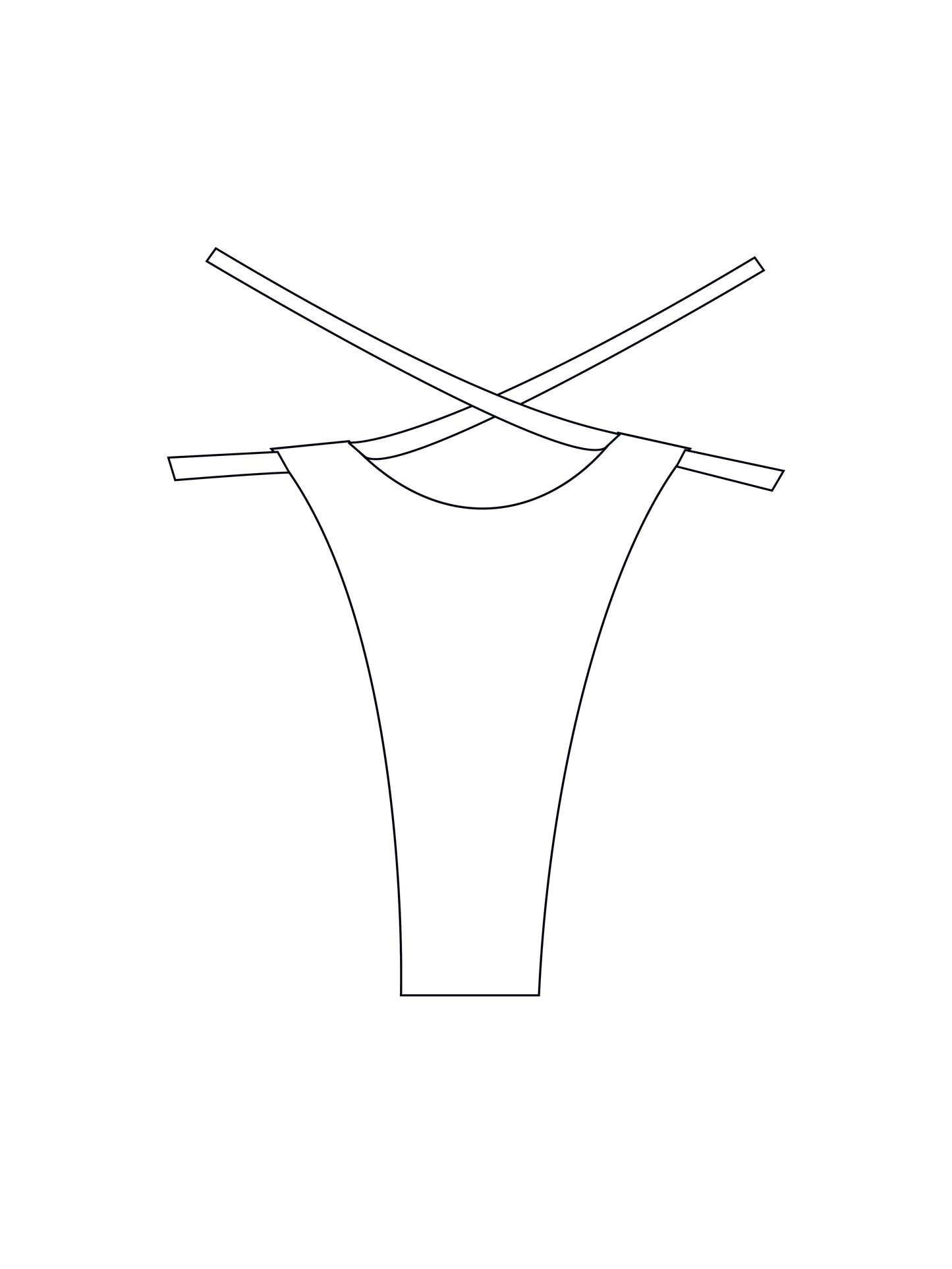 Custom cross front bikini bottoms