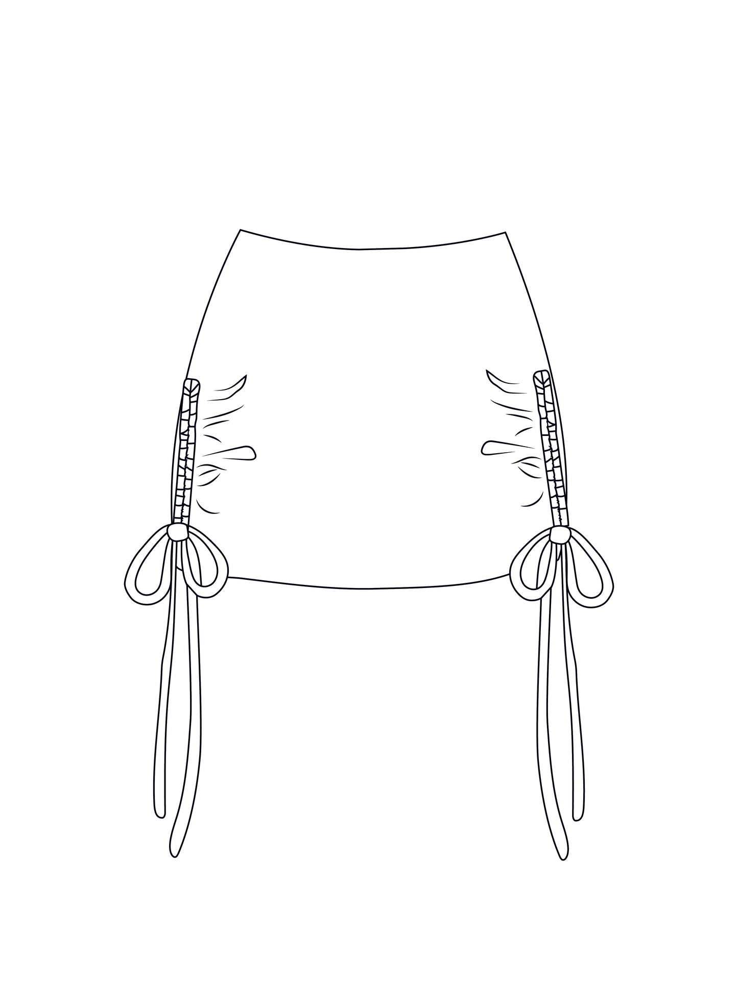 Custom double ruched skirt