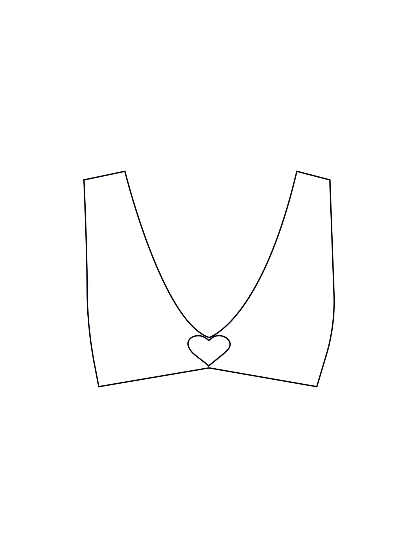 Custom heart diamante crop