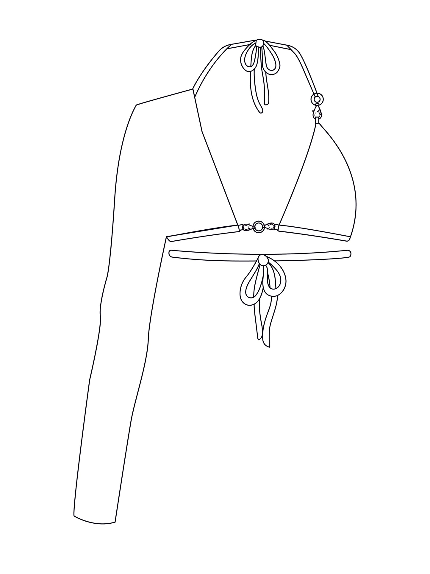 Custom asymmetric one sleeve chain clip bralet crop