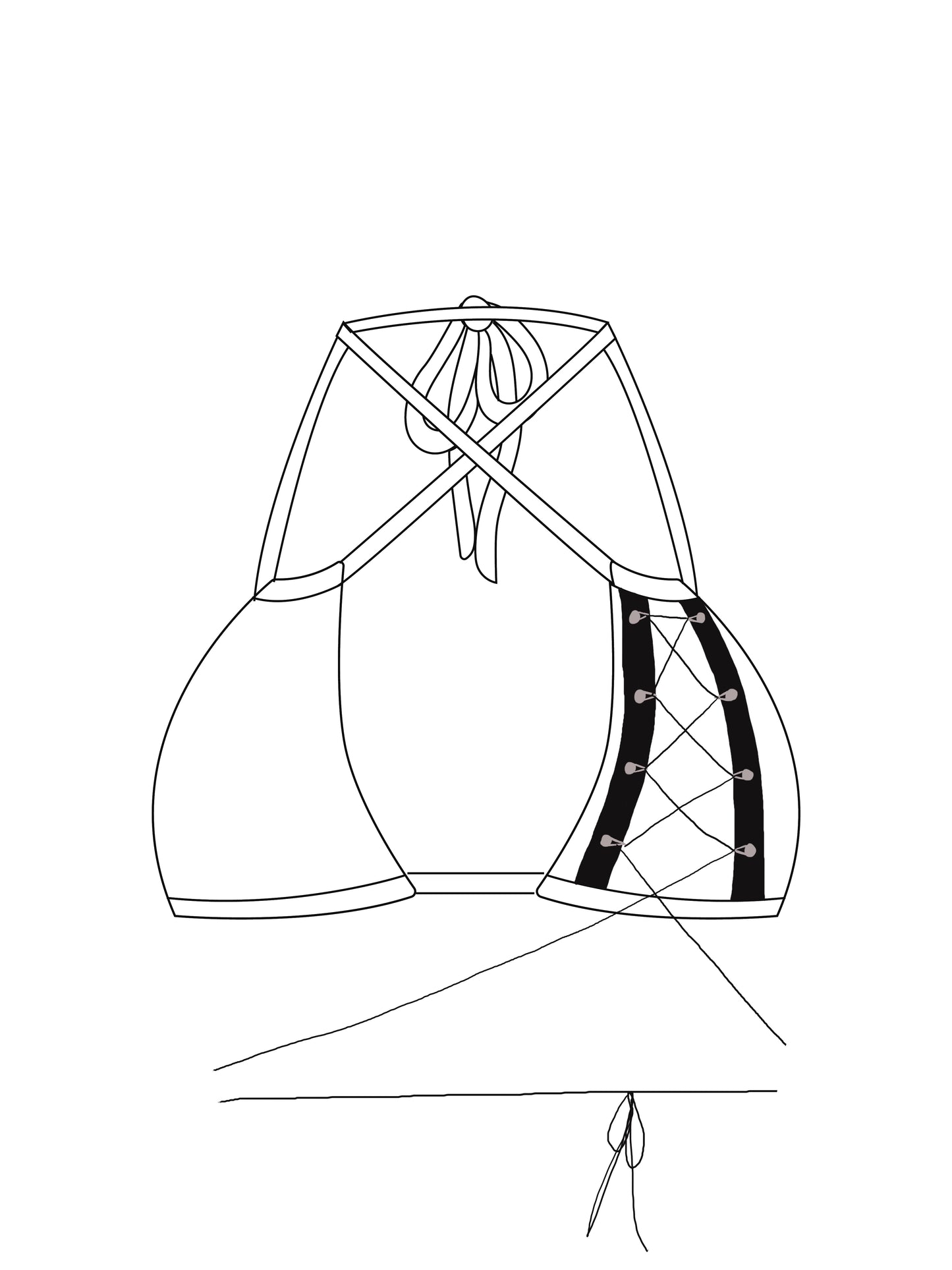 Custom multi-way square lace up cup bralet