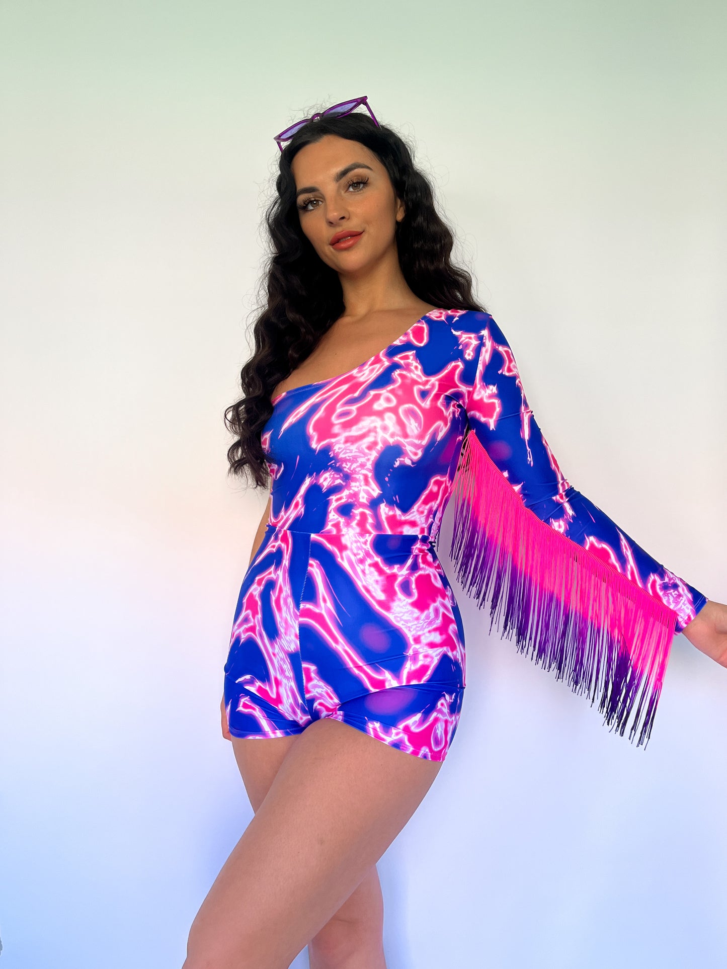 Fringed sleeve playsuit