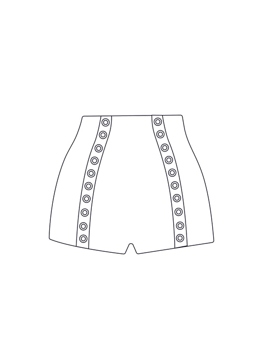 Custom eyelet trim short shorts