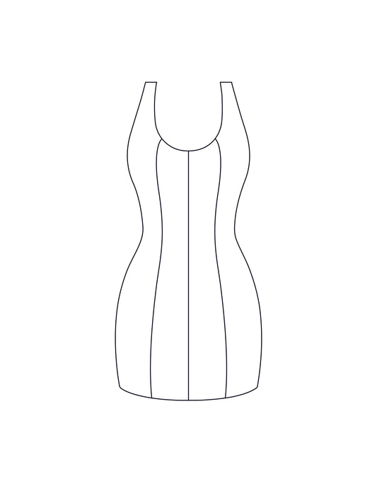 Custom overlock seam dress
