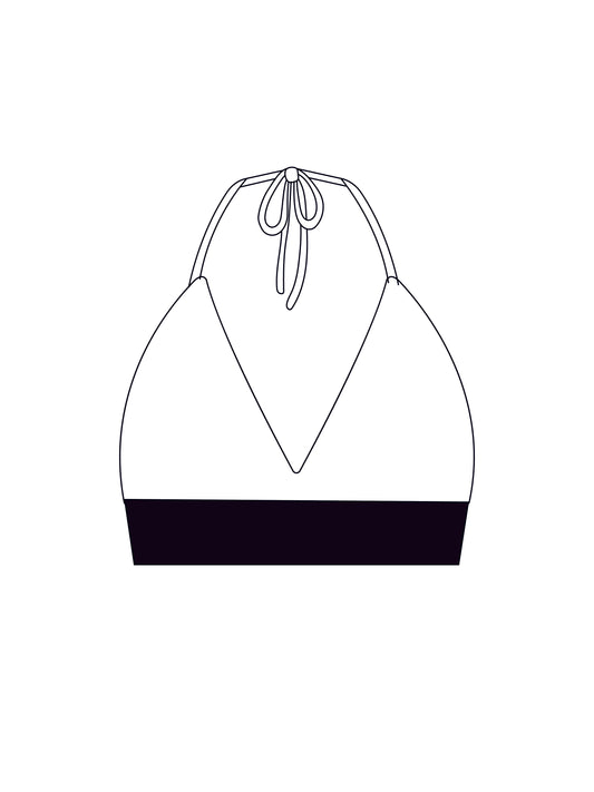 Custom black elastic bralet