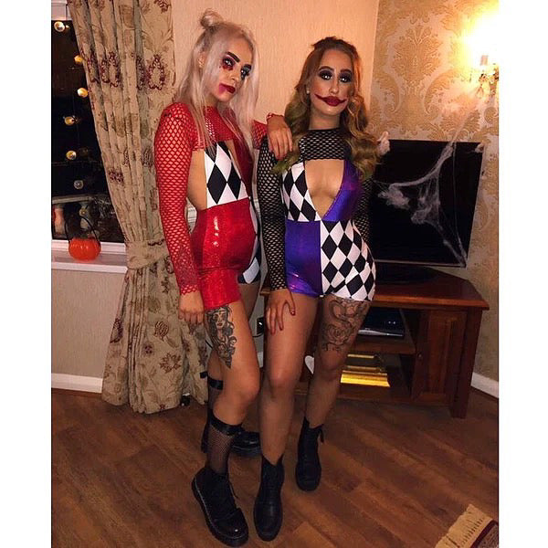 The harlequin playsuit - option of red or purple