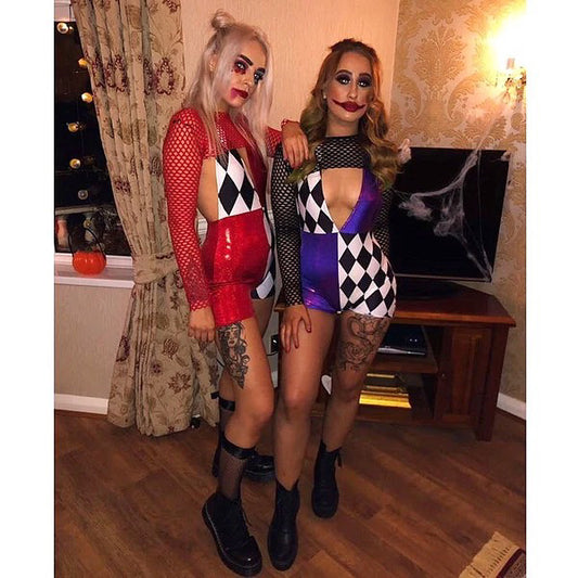The harlequin playsuit - option of red or purple