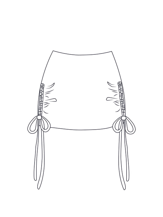 Custom double ruched skirt