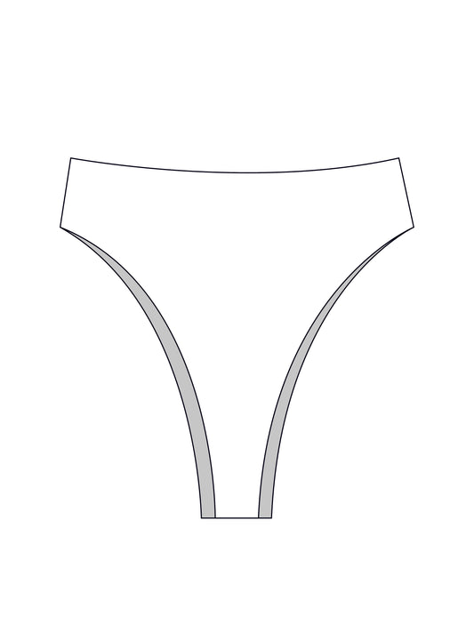 Custom high waist high leg bikini bottoms