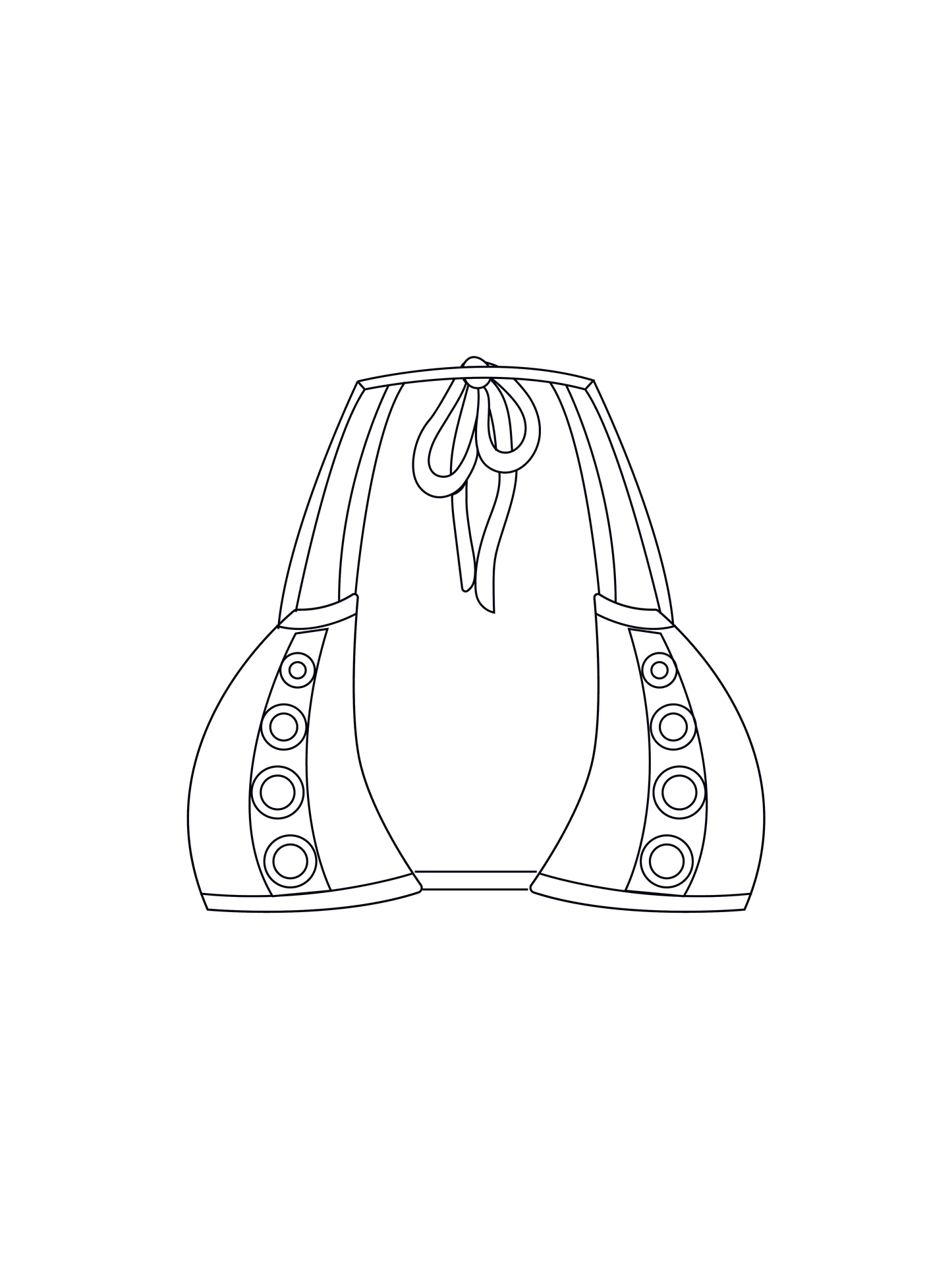 Custom multi-way eyelet trim square bralet
